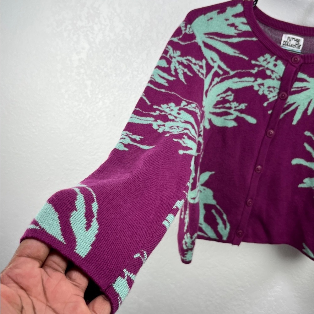 Future Collective Gabriella Karefa Johnson Sweater Knit Sz S Button Down Cropped - Picture 5 of 8